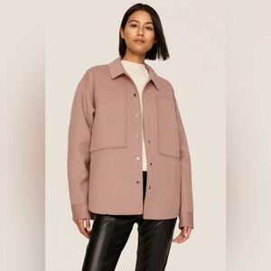 Thakoon Collective Blush Pink‎ Wool Blend Snap Front Shacket XS